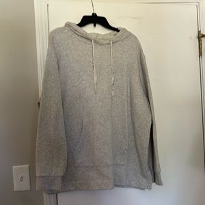 Woman’s plus size gray hooded sweatshirt